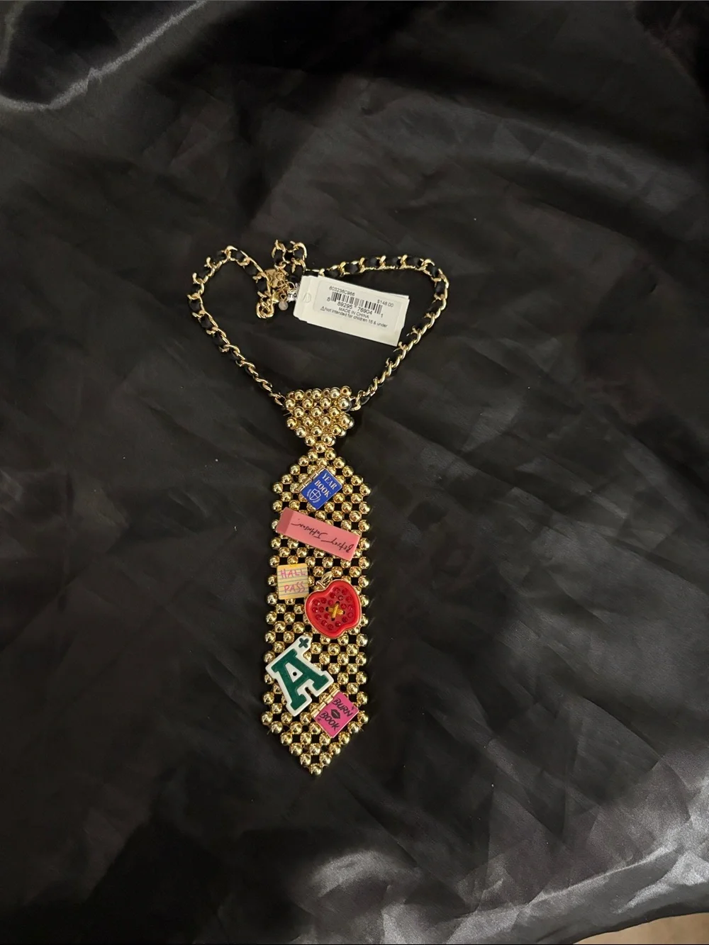 Betsey Johnson “Best in Class” Chain Necklace with Multicolor Enamel Charms - Picture 5 of 5